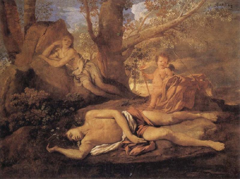 Nicolas Poussin E-cho and Narcissus Norge oil painting art